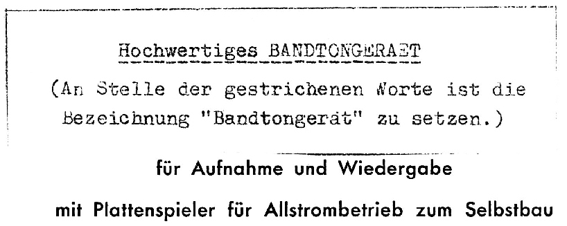 Bandtongerät - Sprachregelung