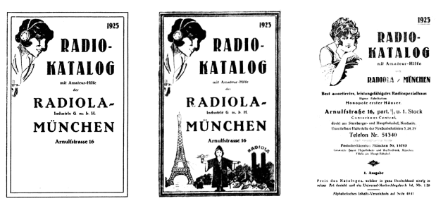 Katalogseiten Radiola München 1925